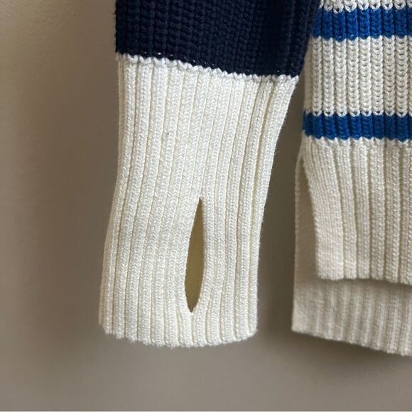 Talbots MULTI STRIPE CREWNECK HIGH-LOW SWEATER Size Small - Picture 4 of 8